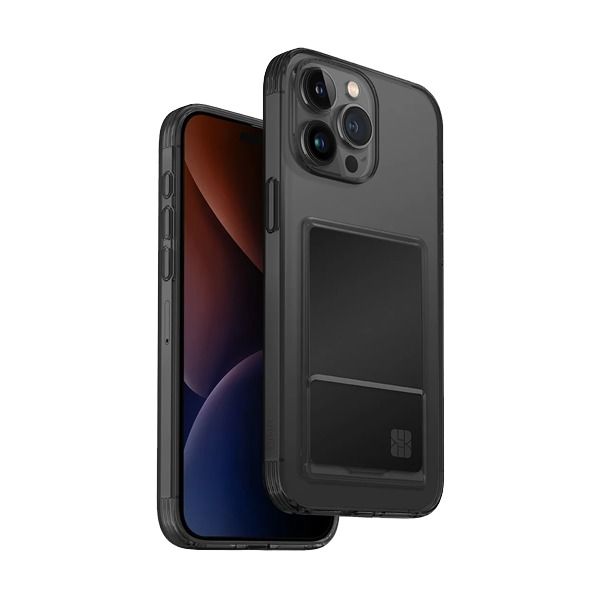 كڤر حمايةAir Fender ID من Uniq لهاتف iPhone 15 Pro Max مع حامل بطاقة | رمادي مائل للشفافية كڤر حمايةAir Fender ID من Uniq لهاتف iPhone 15 Pro Max مع حامل بطاقة | رمادي مائل للشفافية